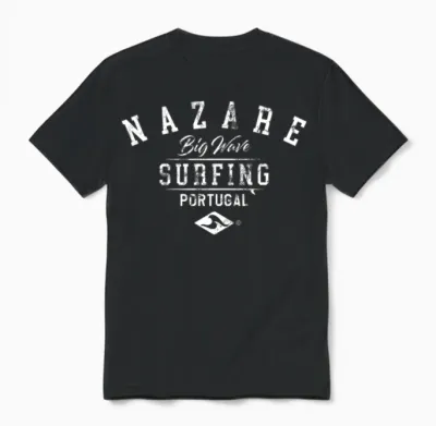 Nazare Big Wave Surfing Portugal Used Look Unisex T-Shirt - Black