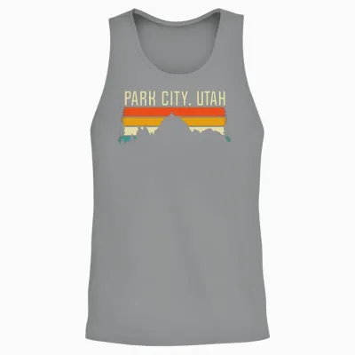 Park City Utah Retro Vintage, Retro Mountain Utah Unisex Tank Top - Sport Grey
