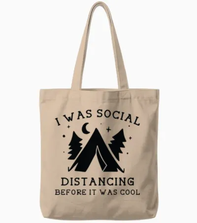 Social Distancing Tote Bags - Natural