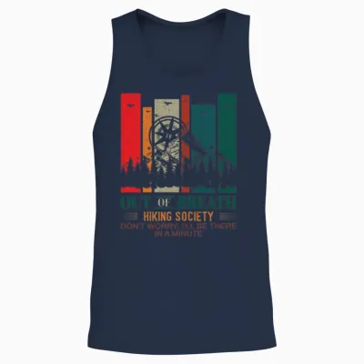 Out of Breath Hiking Society Unisex Tank Top - Navy