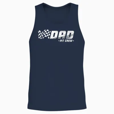 Dad Pit Crew Race Car Birthday Family Racing Unisex Tank Top - Navy