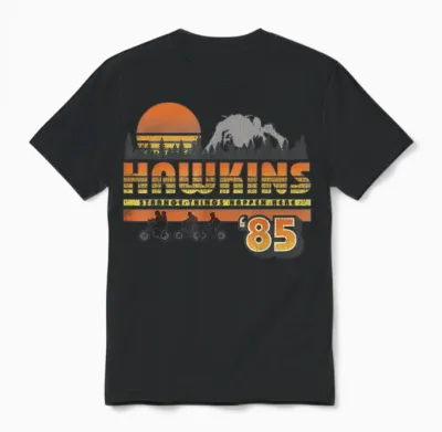 Stranger Things Hawkins Unisex T-Shirt - Black