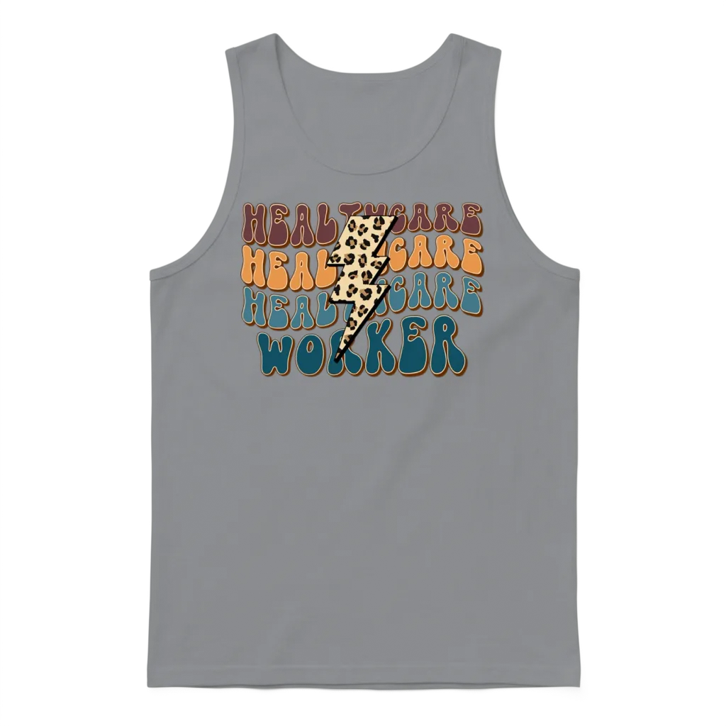 Retro Leopard Healthcare Worker Unisex Tank Top - Sport Grey