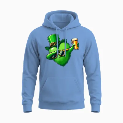 Irish Pub Ireland Beer Drinking Funny Patricks Day T-Shirt, Black Unisex Hoodie - Carolina Blue