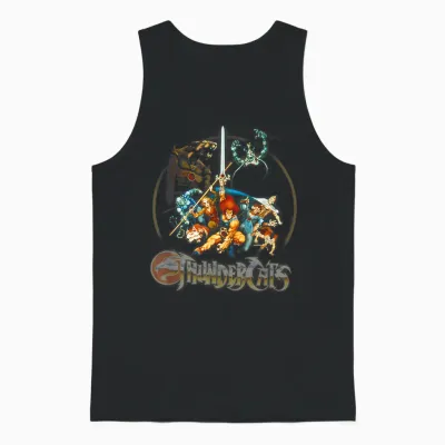 Thundercats Circle Group Shot Logo T-Shirt, Black Unisex Tank Top - Black