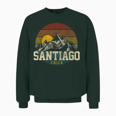 Santiago Chile Mountains Unisex Sweatshirt - Forest