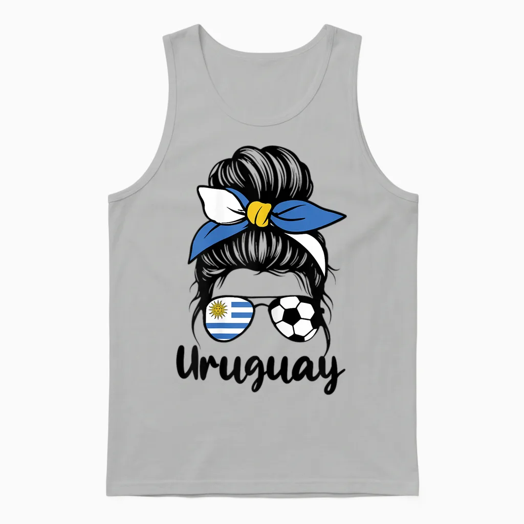 Uruguay Flag Women Mujeres Proud Uruguayan Fans Supporters Unisex Tank Top in Ash