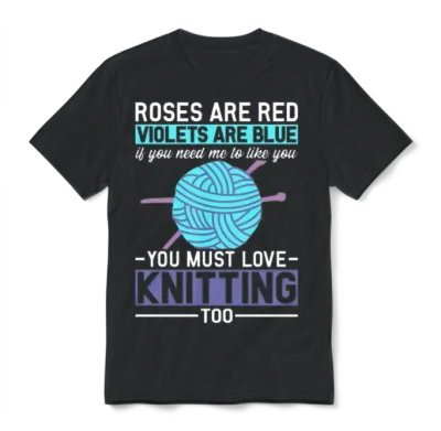 Funny Knit Lover Knitting Knitter Unisex T-Shirt - Black