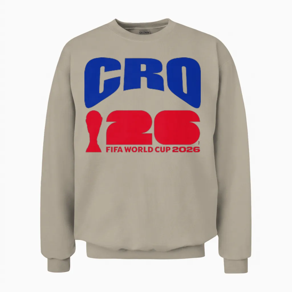 Kids Fifa World Cup26 Croatia Ball in Goal Unisex Sweatshirt in Sand