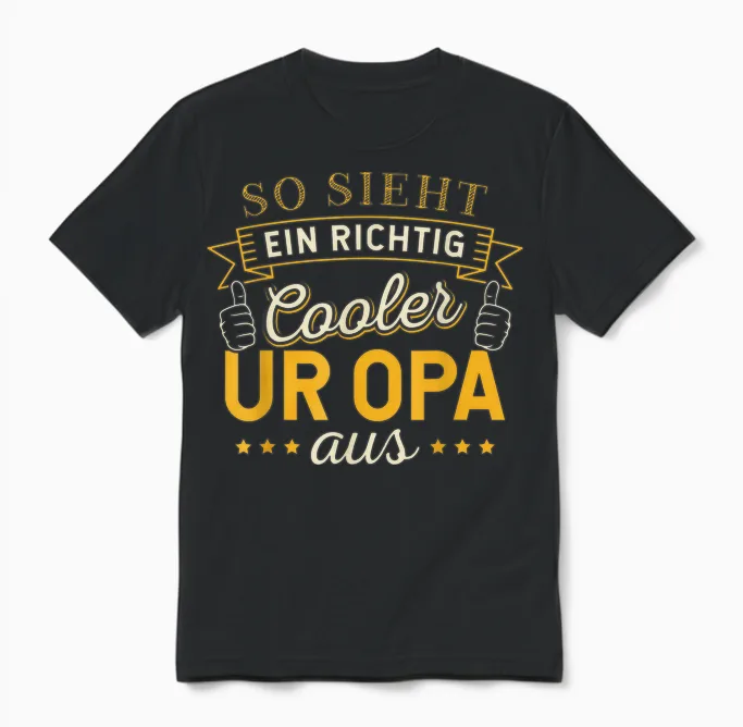 Opa Großvater Papa Rentner Ur Enkelkind Ur Opa Unisex T-Shirt in Black