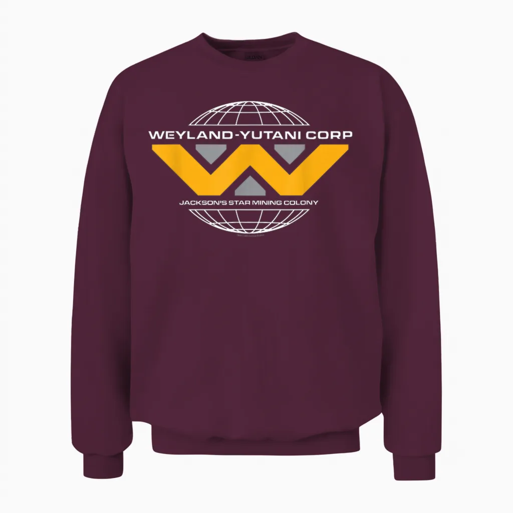 Alien: Romulus Weyland Yutani Corp Mining Colony Badge Unisex Sweatshirt in Maroon