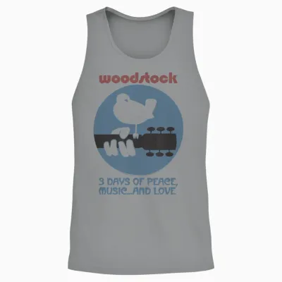 Woodstock - ... and Love T-Shirt, White, S Unisex Tank Top - Sport Grey