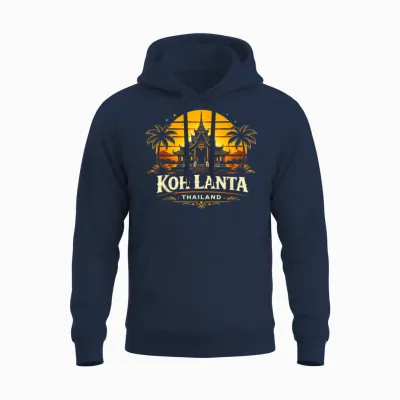 Koh Lanta Thailand Sunset Island Travel Design Unisex Hoodie - Navy