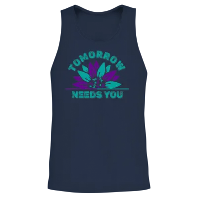 Sunflower Suicide Prevention Awareness Ribbon Unisex Tank Top - Navy