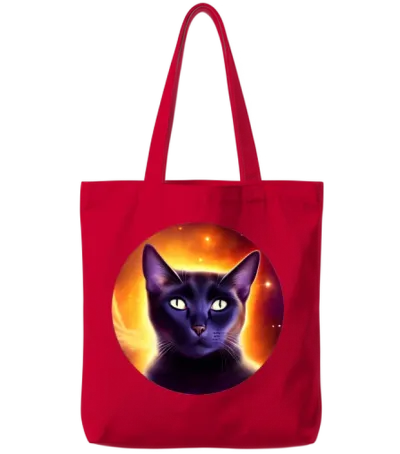 Funny Catstronaut Tote Bags - Red