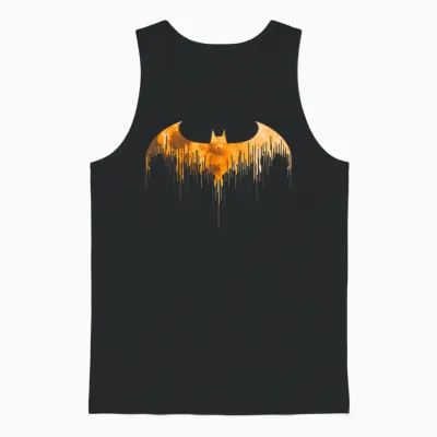 Dc Comics Batman Arkham Knight Halloween Logo Art T-Shirt, Black Unisex Tank Top - Black