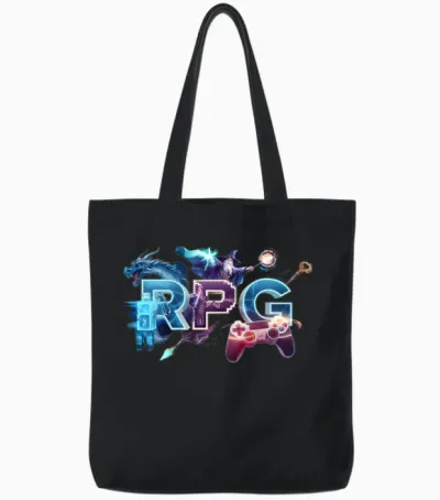 Rpg Fantasy - Gaming/merch Tote Bags - Black