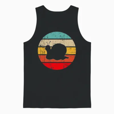 Snail Retro Unisex Tank Top - Black