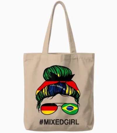 Brasilien Deutschland Flagge Brasilien Deutsch Unordentlicher Dutt Tote Bags - Natural