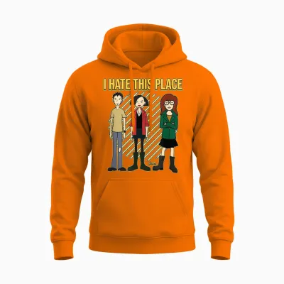 Mademark X Daria - I Hate This Place Unisex Hoodie - Safety Orange