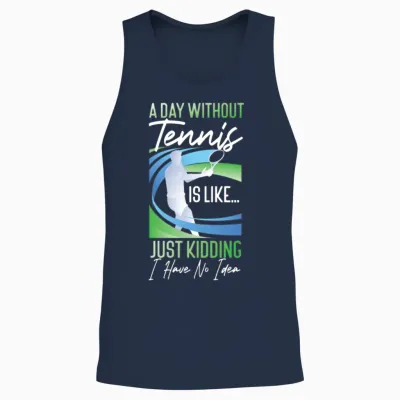 Funny Tennis Player Racket a Day Unisex Tank Top - Navy
