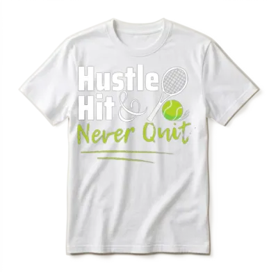 Hustle, Hit, Never Quit Unisex T-Shirt - White
