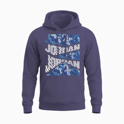Diagonal Jordan Camo Pattern Blue Camouflage Unisex Hoodie - Heather Sport Dark Navy