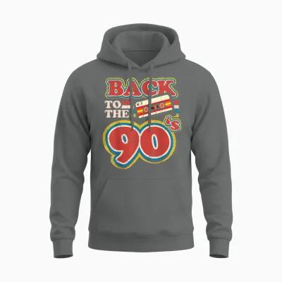 90s Outfit | Back to the 90s Retro Party Carnival T-Shirt, Black Unisex Hoodie - Graphite Heather