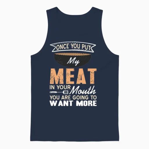 Grilling Bbq Funny Quote Gift Unisex Tank Top in Navy