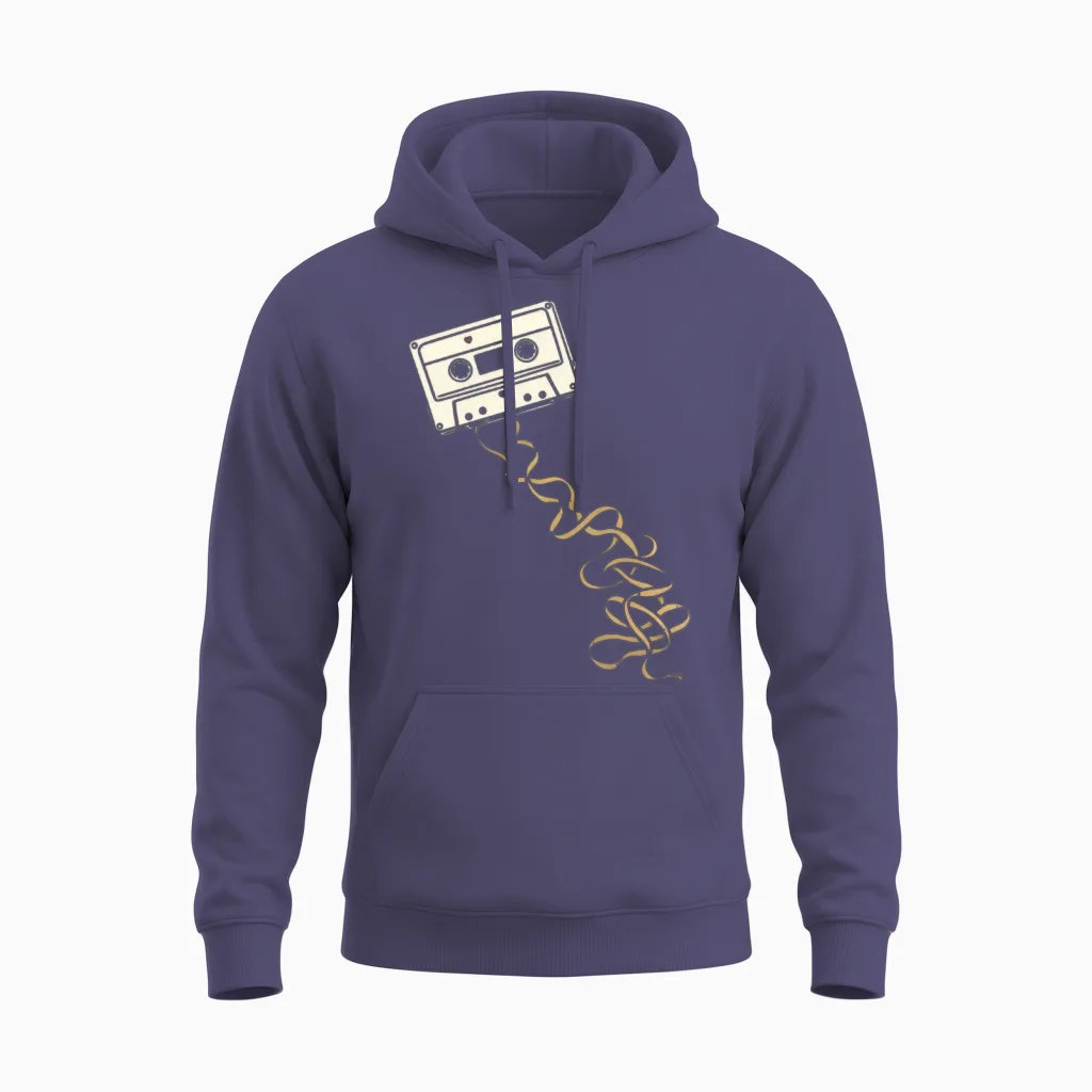Retro Cassette Ribbon - Awareness Unisex Hoodie - Heather Sport Dark Navy