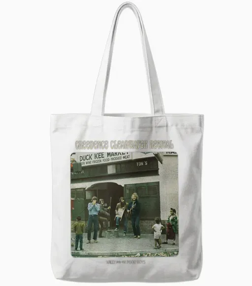 Creedence Clearwater Revival Willy & the Poor Boys T-Shirt, Blue, S Tote Bags - White