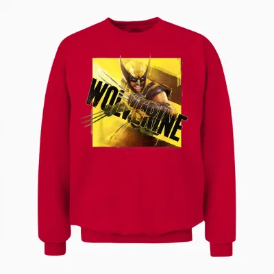 Marvel Wolverine Game Key Art Angled Logo 2026 Video Game Unisex Sweatshirt - Red