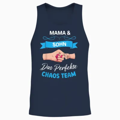 Mama Und Sohn Partnerlook Das Perfekte Chaos Team Muttertag Unisex Tank Top - Navy