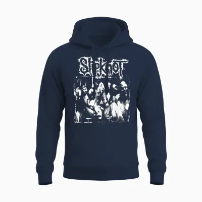 Official Slipknot Splatter Photo T-Shirt, Black, S Unisex Hoodie - Navy