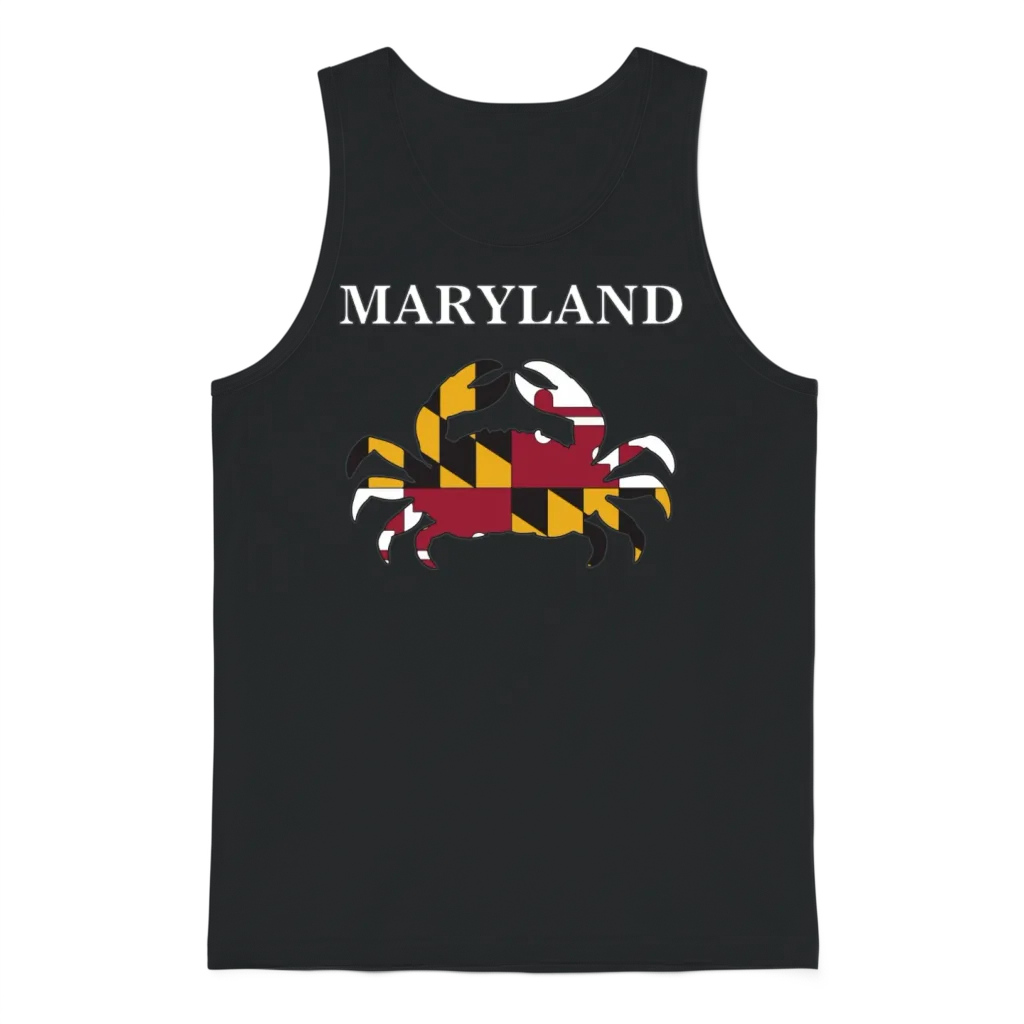 Maryland State Maryland Flag Crab Art Blue Crab Unisex Tank Top - Black