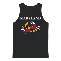 Maryland State Maryland Flag Crab Art Blue Crab Unisex Tank Top - Black – 1