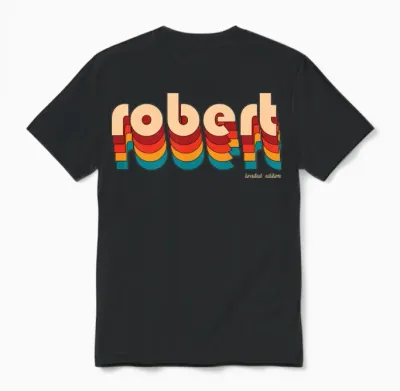Retro Robert Name Unisex T-Shirt - Black
