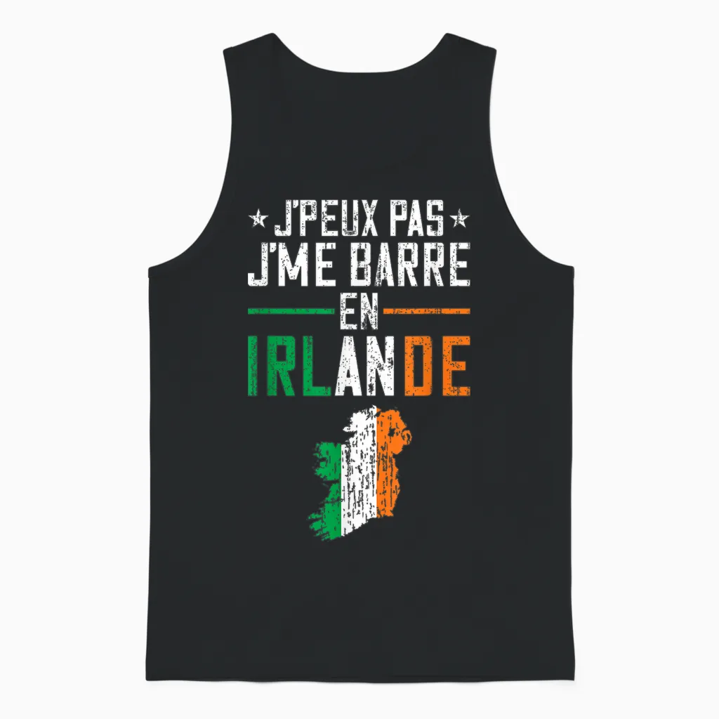 I Can Not I Bar in Ireland | Travel Europe Country T-Shirt, Black, S Unisex Tank Top in Black