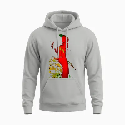 Official Billie Eilish Red Photo Neon Black Unisex Hoodie - Ash