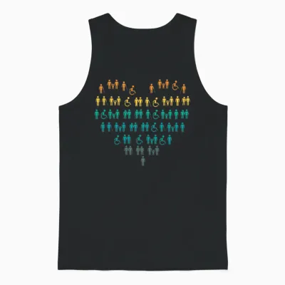 Wheelchair Heart Unisex Tank Top - Black
