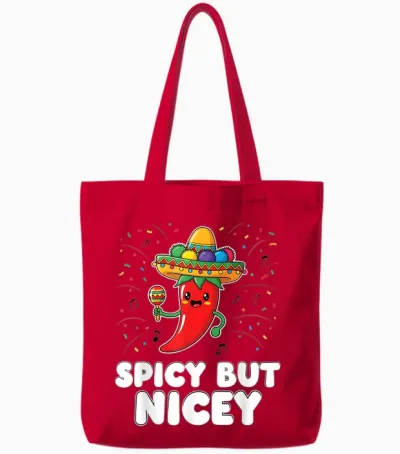 Mexican Chili Fiesta Food Fun Tote Bags - Red
