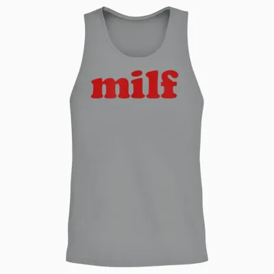 Milf Y2k Aesthetic T-Shirt, White, S Unisex Tank Top - Sport Grey
