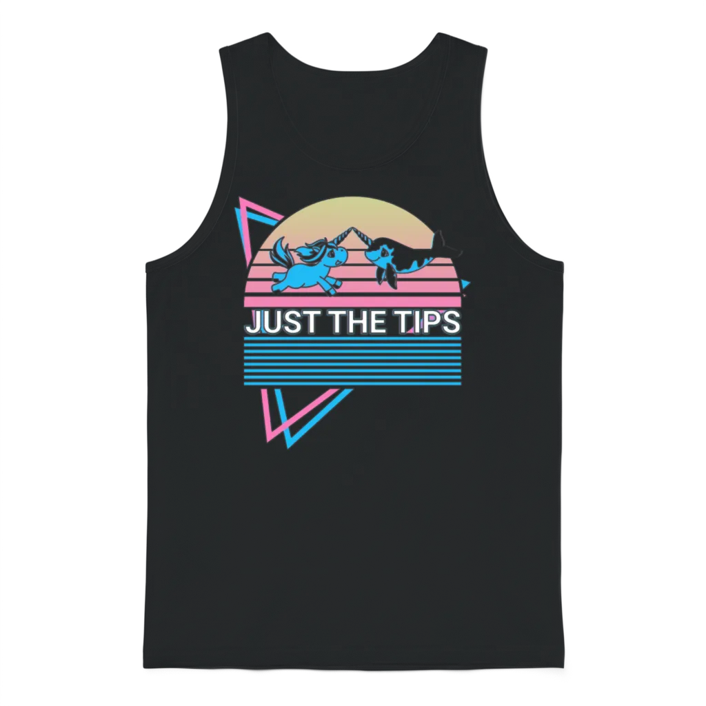Narwhal Retro Unisex Tank Top - Black