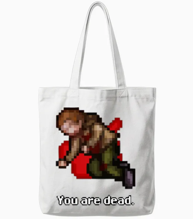 Tibia Merch You Are Dead Tote Bags in White