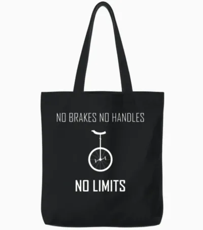 Funny Slogan Unicycle Funny Unicycle Tote Bags - Black