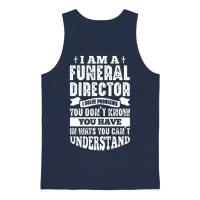 Funeral Director I Solve Problems You Don't Know Unisex Tank Top - Navy – 1