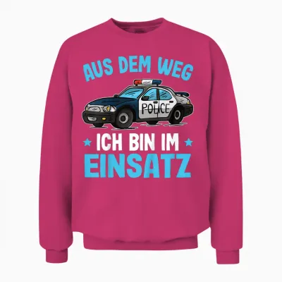 Polizei T-Shirt | Aus Dem Weg Bin Im Einsatz Jungen Polizei Unisex Sweatshirt - Heliconia