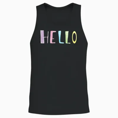 Hello Green Retro Unisex Tank Top - Black