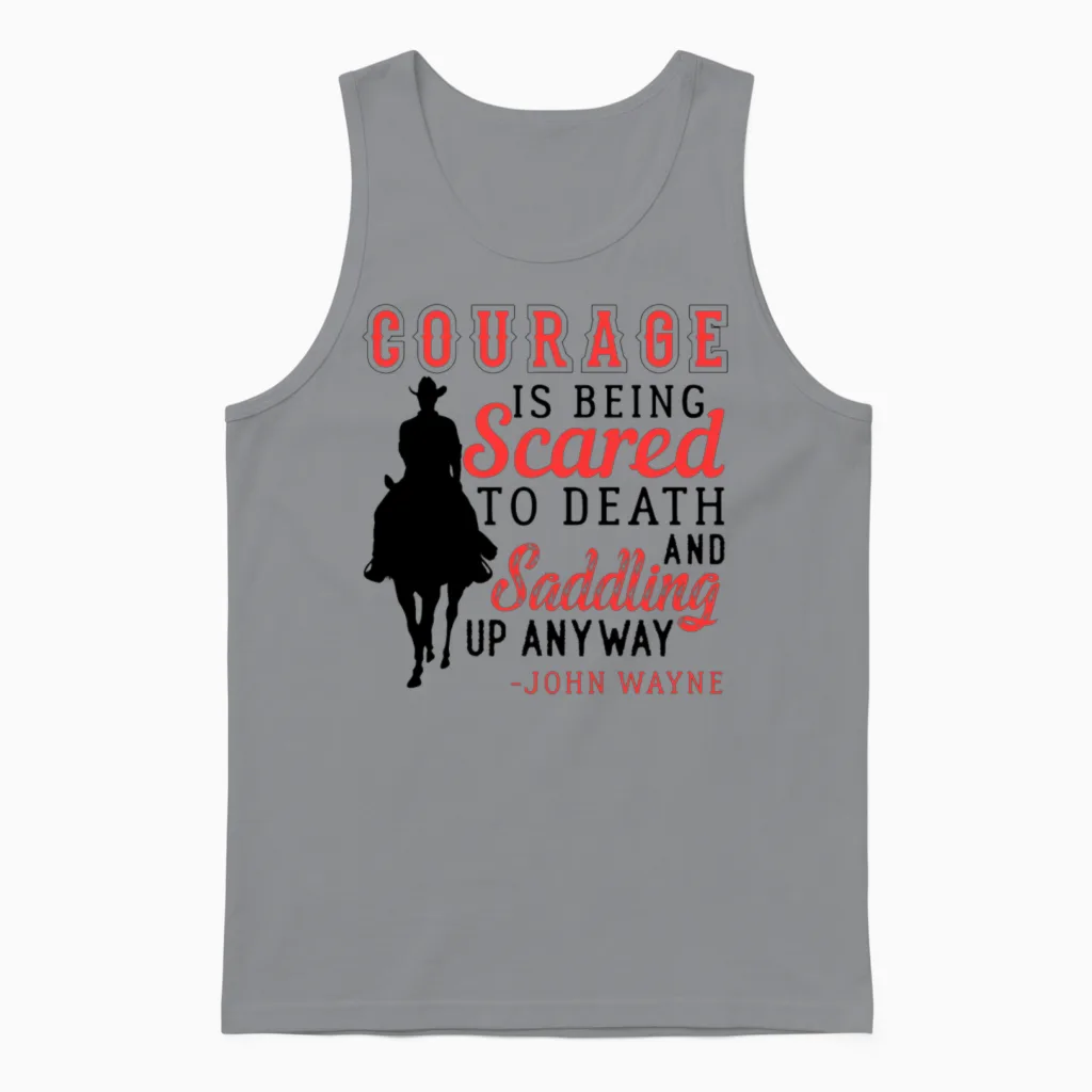 Courage Saddle Up Horse Cowboy Unisex Tank Top in Sport Grey