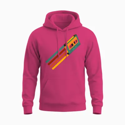 Retro Cassette Tape Unisex Hoodie - Heliconia